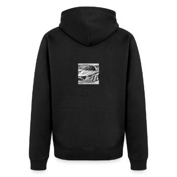 Racecar - Unisex Premium Bio Zip Hoodie - Schwarz - Hinten - Nico (187cm)