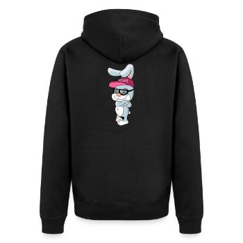 Lapin cool avec capuchon et lunettes - Veste à capuche bio Premium Unisexe - noir - Dos - Nico (187cm)