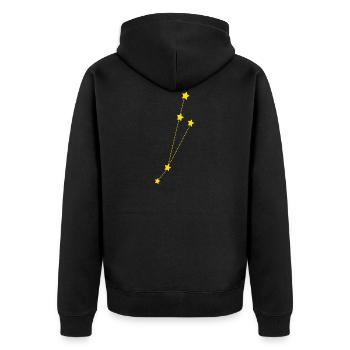 Zodiac Aries - Unisex Premium Organic Zip Hoodie - black - Back - Nico (187cm)