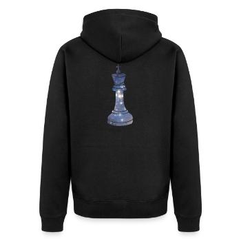 Roi Chess Piece Starry Night cadeau de galaxie - Veste à capuche bio Premium Unisexe - noir - Dos - Nico (187cm)