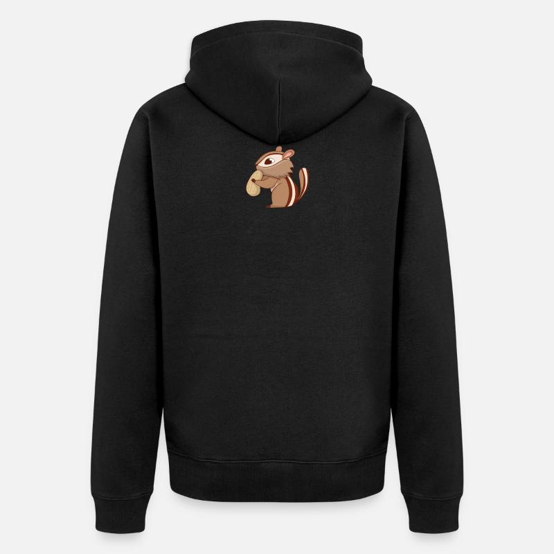 Écureuils rayures à la noix - Veste à capuche bio Premium Unisexe - noir