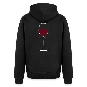 Wine heart wine glass lover alcohol - Unisex Premium Organic Zip Hoodie - black - Back - Nico (187cm)