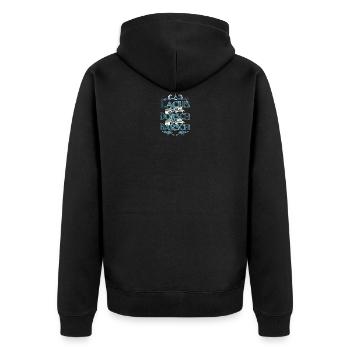 Angler Humor Geschenk witziger Spruch mit Barsch - Unisex Premium Bio Zip Hoodie - Schwarz - Hinten - Nico (187cm)