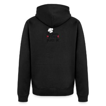 les bons petits plats - Veste à capuche bio Premium Unisexe - noir - Dos - Nico (187cm)