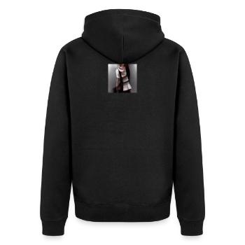 anime - Unisex Premium Organic Zip Hoodie - black - Back - Nico (187cm)