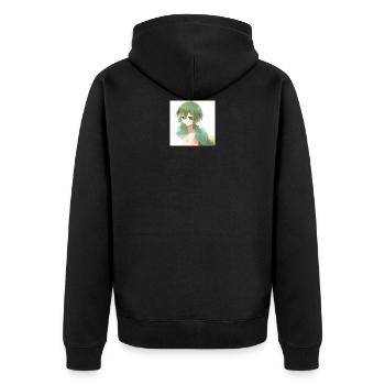 anime - Unisex Premium Organic Zip Hoodie - black - Back - Nico (187cm)