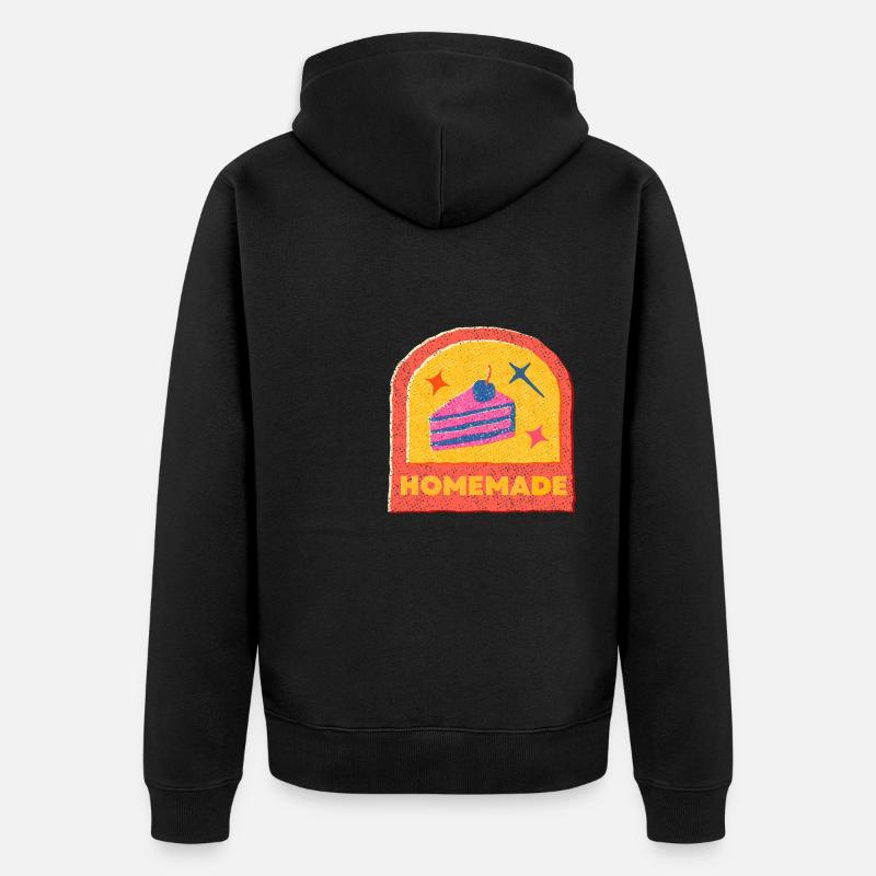 Selbstgemachte Torte Kuchen - Unisex Premium Bio Zip Hoodie - Schwarz