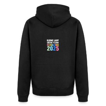 Kita Abschied Erste Klasse Einschulung 2025 - Unisex Premium Bio Zip Hoodie - Schwarz - Hinten - Nico (187cm)