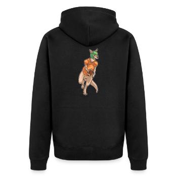 Kangaroo American Football Sports - Unisex Premium Organic Zip Hoodie - black - Back - Nico (187cm)