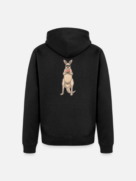 Kangaroo Poker Poker Card Game - Unisex Premium Organic Zip Hoodie - black