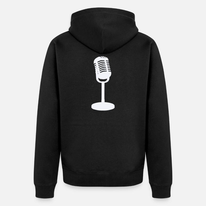 Mikrofon - Unisex Premium Bio Zip Hoodie - Schwarz