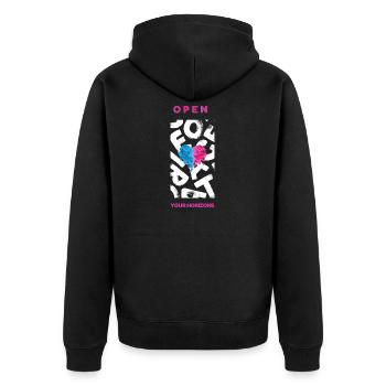 Ouvrez vos horizons - Veste à capuche bio Premium Unisexe - noir - Dos - Nico (187cm)