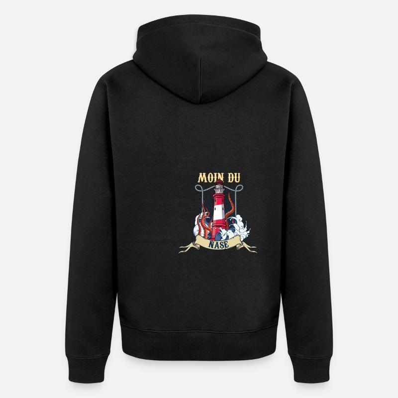 Phare Vagues Mer Moin du Nase - Veste à capuche bio Premium Unisexe - noir