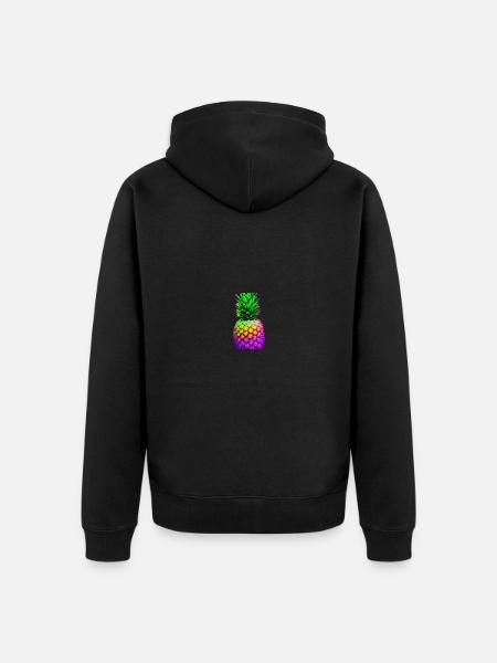 Ananas bunt Geschenkidee - Unisex Premium Bio Zip Hoodie - Schwarz