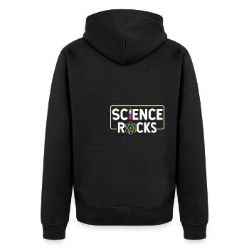 Wissenschaft ist cool - Unisex Premium Bio Zip Hoodie - Schwarz - Hinten - Nico (187cm)