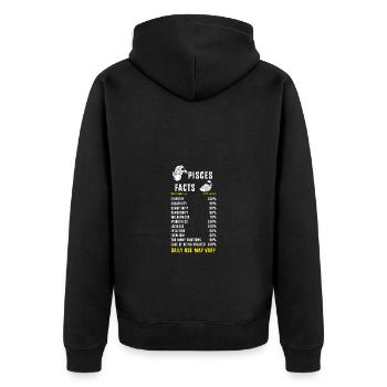 Sternzeichen Fische - Unisex Premium Bio Zip Hoodie - Schwarz - Hinten - Nico (187cm)