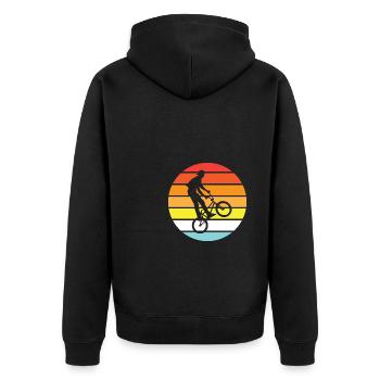 BMX - Rider vintage - summer - Unisex Premium Organic Zip Hoodie - black - Back - Nico (187cm)