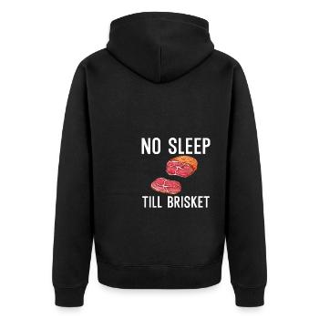 Kein Schlaf bis zum Brisket - Unisex Premium Bio Zip Hoodie - Schwarz - Hinten - Nico (187cm)