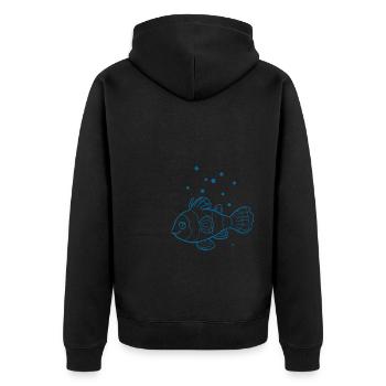 Fish Aquarium Marine Animal - Unisex Premium Organic Zip Hoodie - black - Back - Nico (187cm)