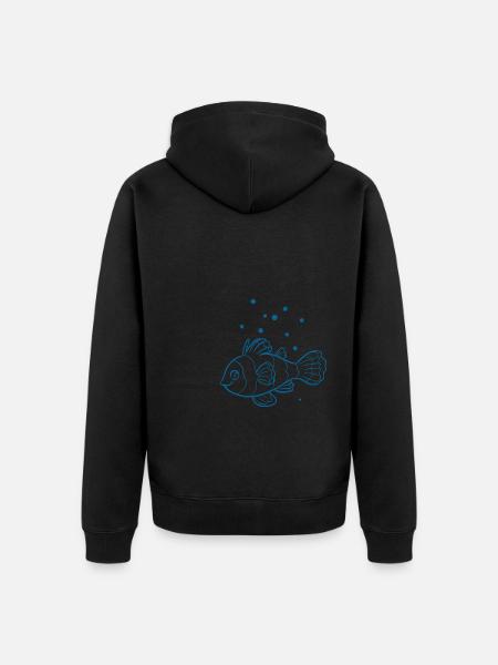 Fisch Aquarium Meerestier - Unisex Premium Bio Zip Hoodie - Schwarz