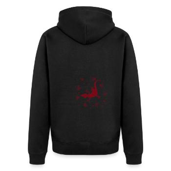 Salamander - Amphibian Animal - Unisex Premium Organic Zip Hoodie - black - Back - Nico (187cm)