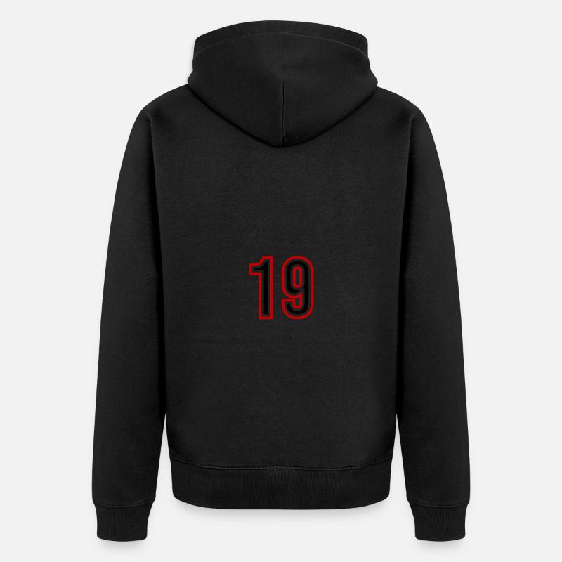 19 Nombre d’années Jersey - Veste à capuche bio Premium Unisexe - noir