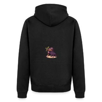 Harpyie Vogel Sommer Strand Comic - Unisex Premium Bio Zip Hoodie - Schwarz - Hinten - Nico (187cm)