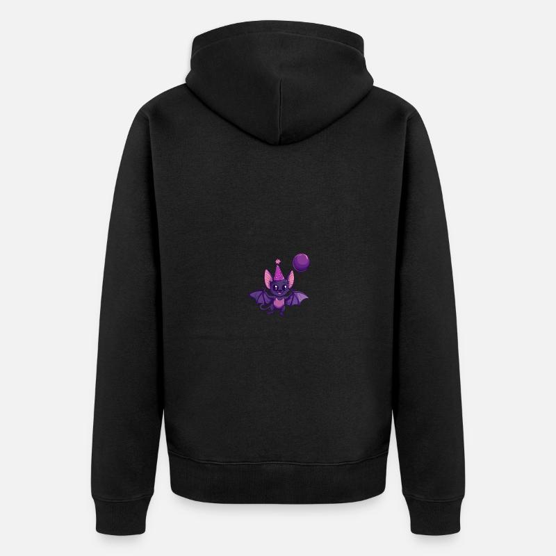 Bande dessinée d’anniversaire de chauve-souris - Veste à capuche bio Premium Unisexe - noir