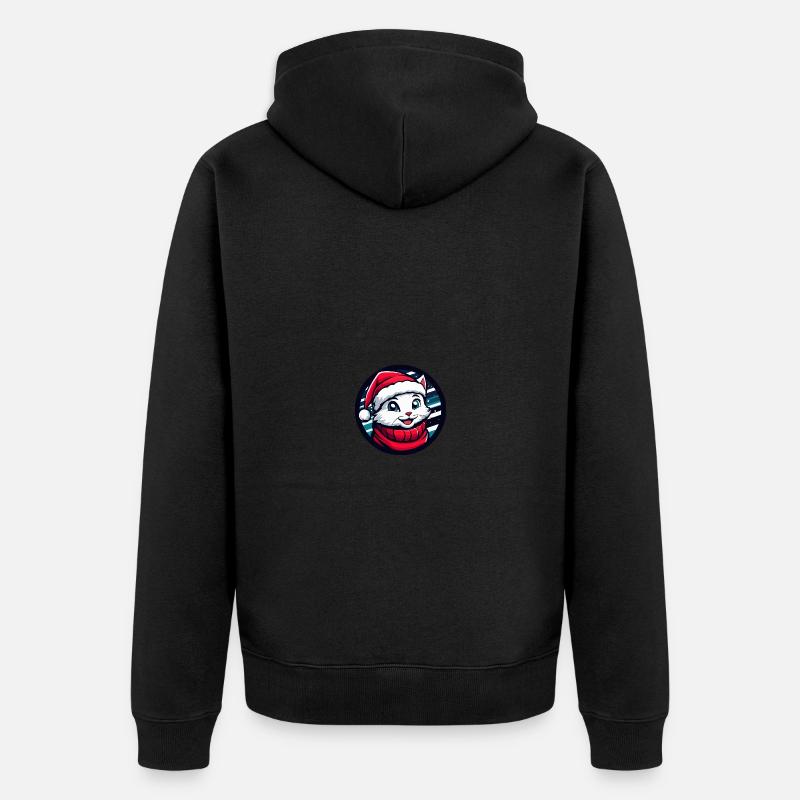 Chat Noël Noël - Veste à capuche bio Premium Unisexe - noir
