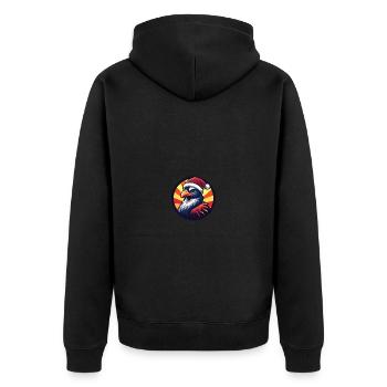 Truthahn Weihnachten Christmas - Unisex Premium Bio Zip Hoodie - Schwarz - Hinten - Nico (187cm)