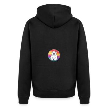 Polar Bear Christmas Christmas - Unisex Premium Organic Zip Hoodie - black - Back - Nico (187cm)