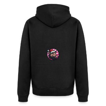 Pig Christmas Christmas Wild Boar - Unisex Premium Organic Zip Hoodie - black - Back - Nico (187cm)