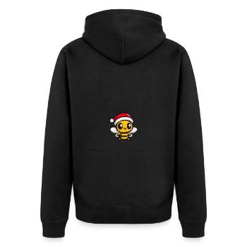 Biene Weihnachten Niedlich - Unisex Premium Bio Zip Hoodie - Schwarz - Hinten - Nico (187cm)