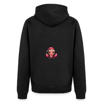 Hummer Krebs Weihnachten Niedlich - Unisex Premium Bio Zip Hoodie - Schwarz - Hinten - Nico (187cm)