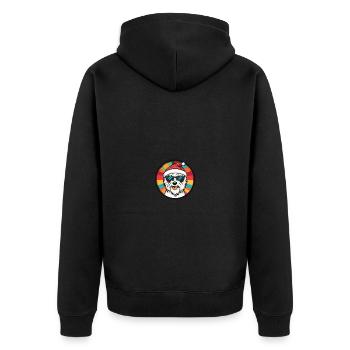 West Highland Terrier Hund Weihnachten Cool - Unisex Premium Bio Zip Hoodie - Schwarz - Hinten - Nico (187cm)