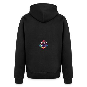 Bouledogue chien Noël cool - Veste à capuche bio Premium Unisexe - noir - Dos - Nico (187cm)