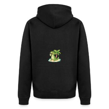 Alligator Summer Beach Comic - Unisex Premium Organic Zip Hoodie - black - Back - Nico (187cm)
