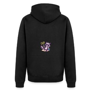 raccoon beer funny booze - Unisex Premium Organic Zip Hoodie - black - Back - Nico (187cm)
