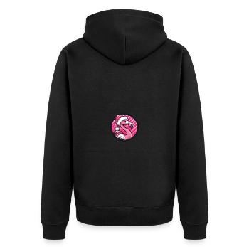 Flamingo Weihnachten Christmas - Unisex Premium Bio Zip Hoodie - Schwarz - Hinten - Nico (187cm)