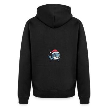 requin Noël mignon - Veste à capuche bio Premium Unisexe - noir - Dos - Nico (187cm)