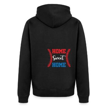 Baseball at home - Unisex Premium Organic Zip Hoodie - black - Back - Nico (187cm)