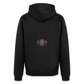 Cœur Couronne Amour - Veste à capuche bio Premium Unisexe - noir - Dos - Nico (187cm)