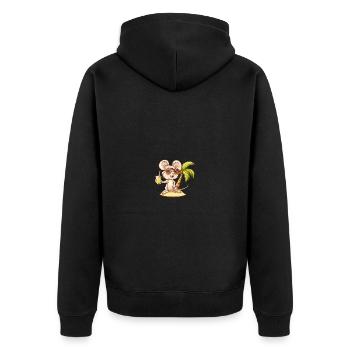 Mouse Summer Beach Comic - Unisex Premium Organic Zip Hoodie - black - Back - Nico (187cm)