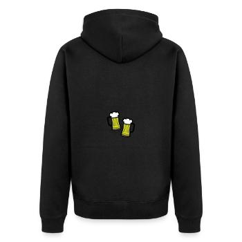 Beer Beer Mug Symbol Drinking Beer Glass - Unisex Premium Organic Zip Hoodie - black - Back - Nico (187cm)