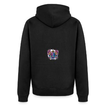 Taureau Armoiries Portrait Animal Taureau Coloré - Veste à capuche bio Premium Unisexe - noir - Dos - Nico (187cm)