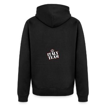 Italien Team - Unisex Premium Bio Zip Hoodie - Schwarz - Hinten - Nico (187cm)