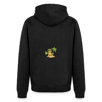 Turtle Summer Beach Comic - Unisex Premium Organic Zip Hoodie - black - Back - Nico (187cm)