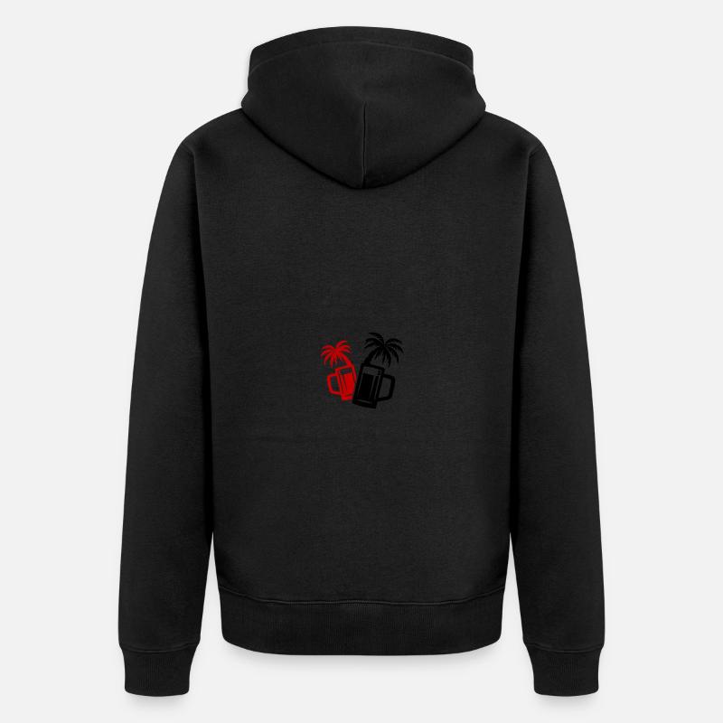 Palmiers de Beer Beach - Veste à capuche bio Premium Unisexe - noir