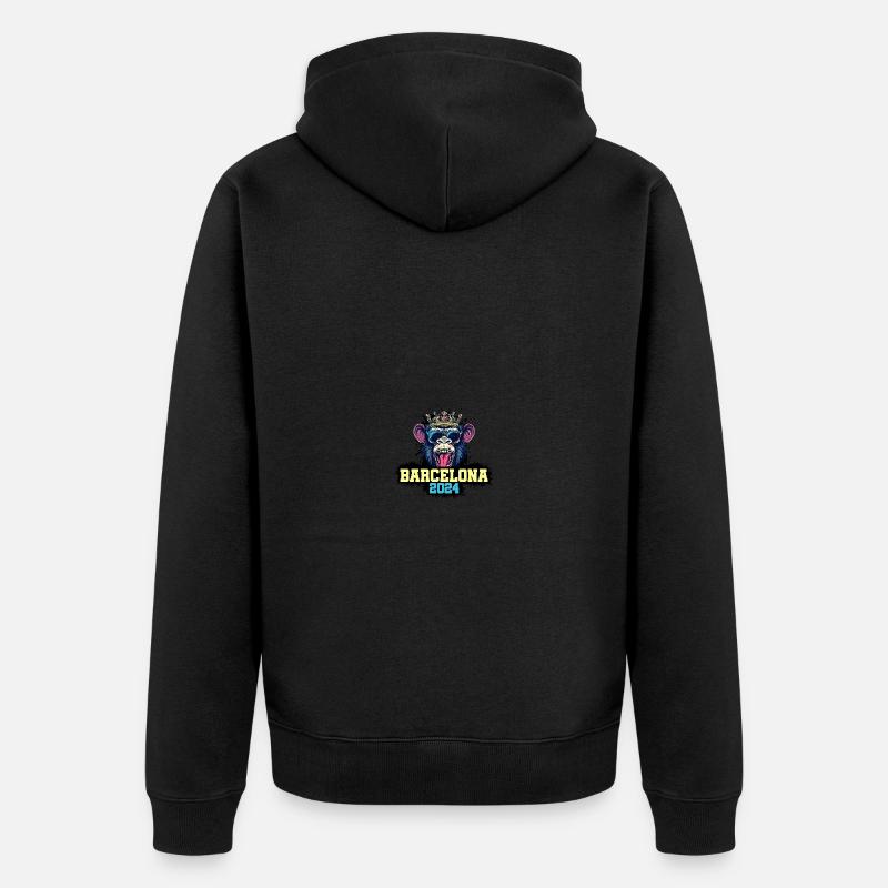 Singe de Barcelone 2024 - Veste à capuche bio Premium Unisexe - noir