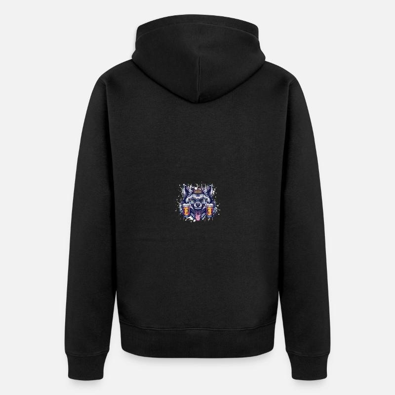 Bière Wolf Drôle - Veste à capuche bio Premium Unisexe - noir